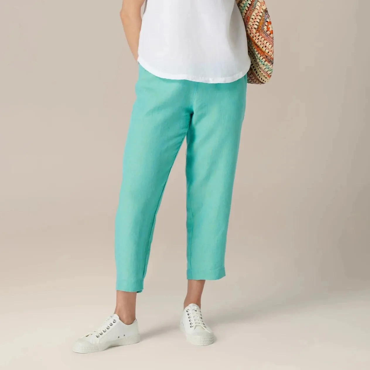 Cross Dye Slim Trousers - Aquamarine