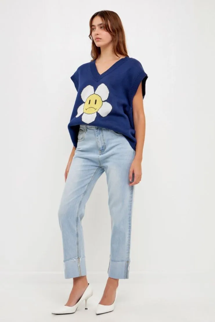 Cuffed Hem Regular Fit Jeans