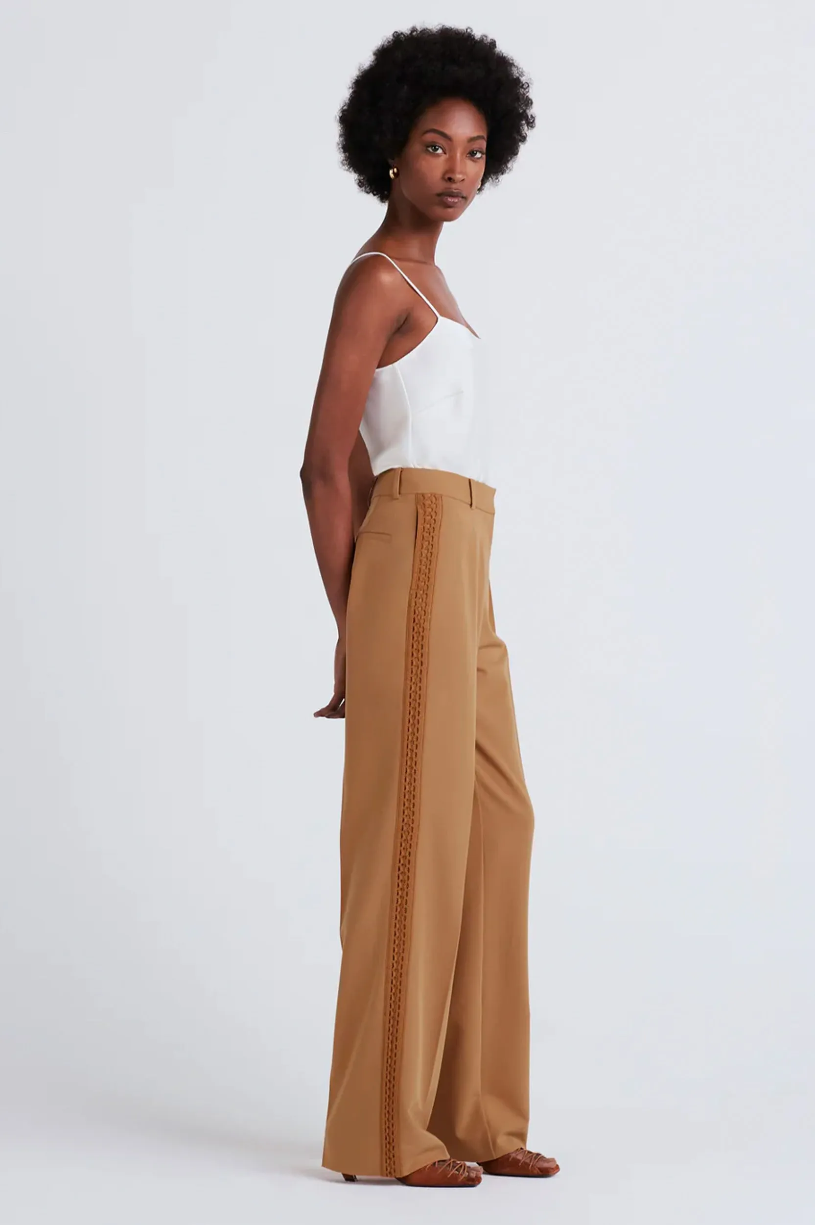 Delta Wide Leg Trouser in Mocha