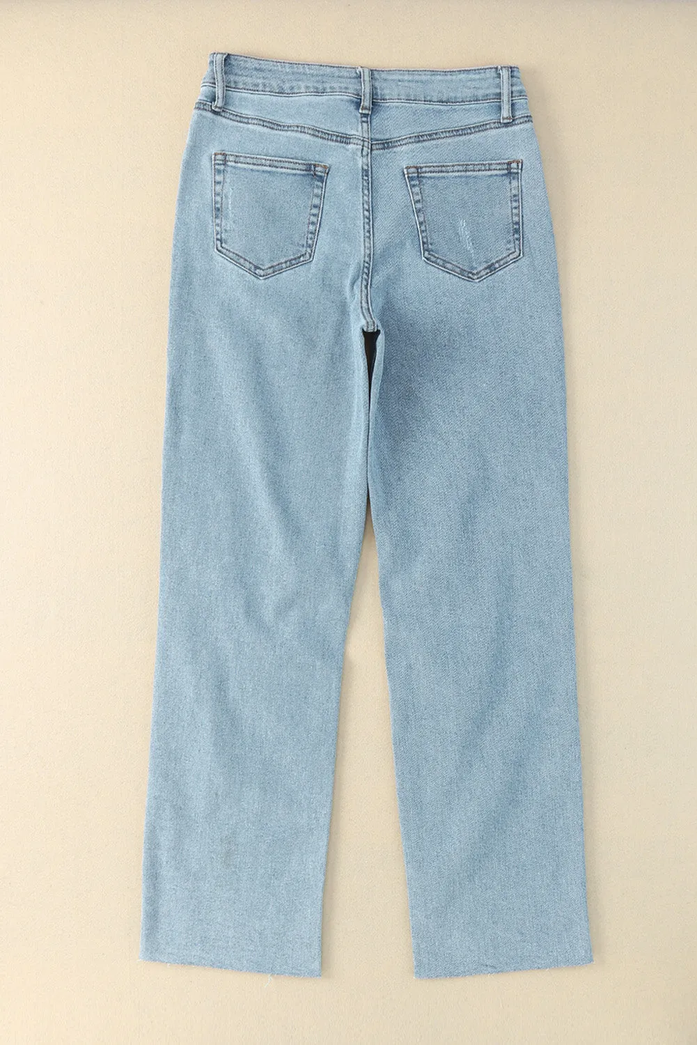 Distressed Holed Straight Leg Loose Jeans