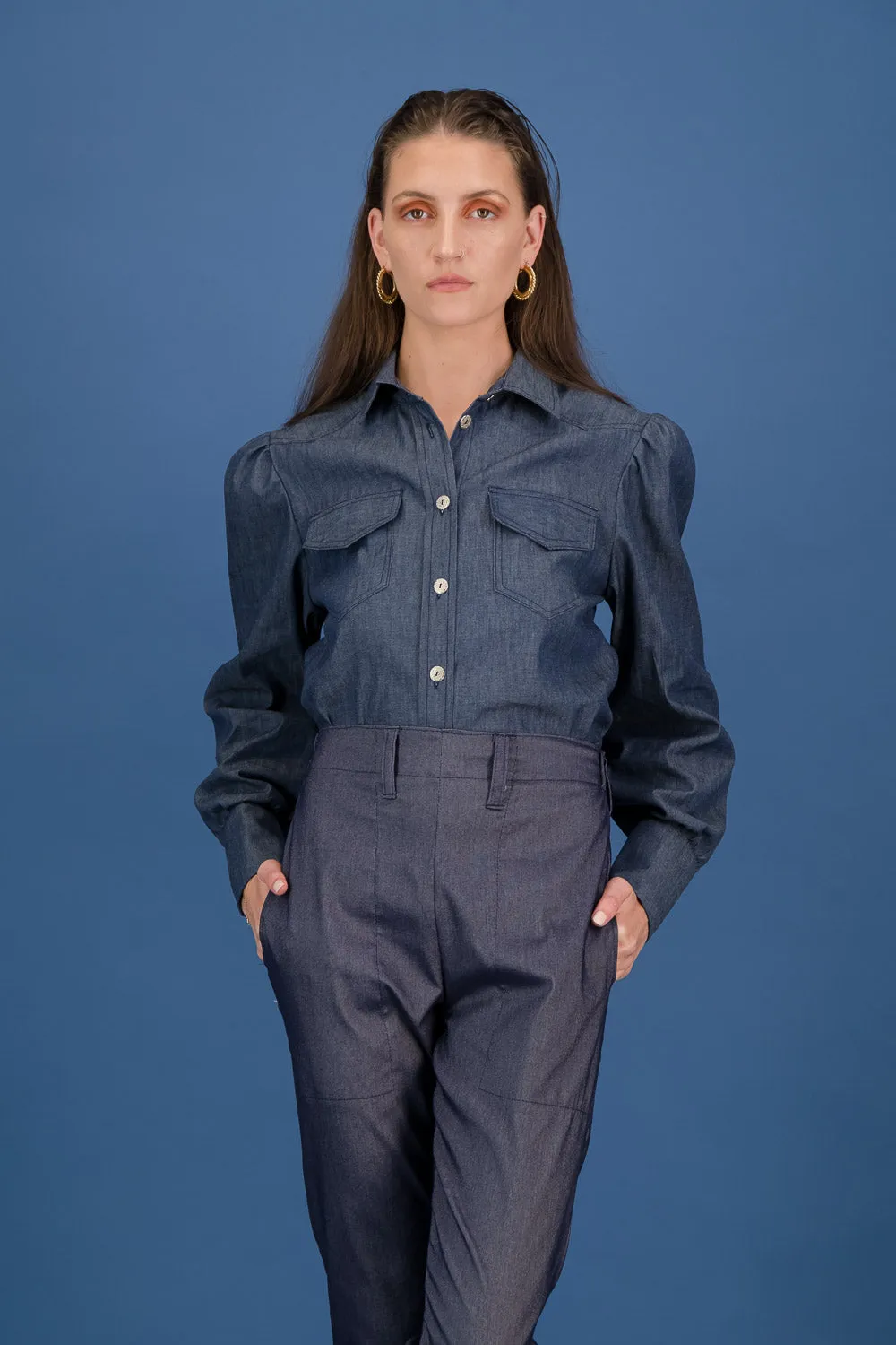 DL ALIA SHIRT   - dark wash