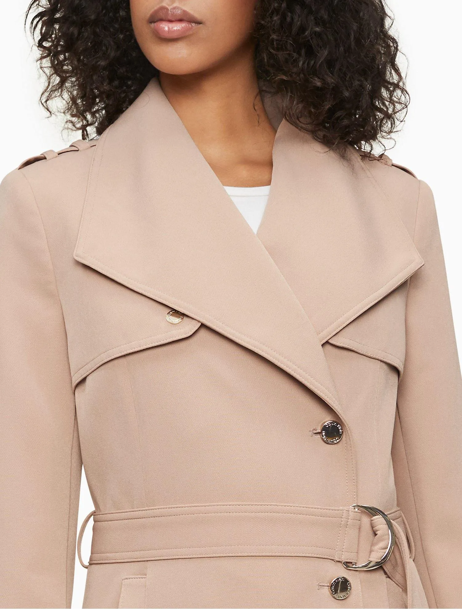 Double Weave Belted Trench Coat