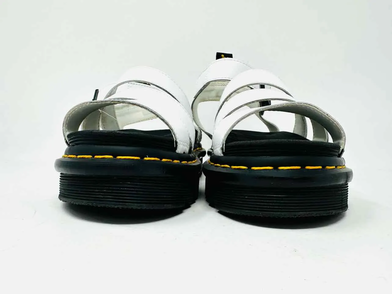 Dr. Martens Size 7 White/Black Caged Leather Shoes Sandals