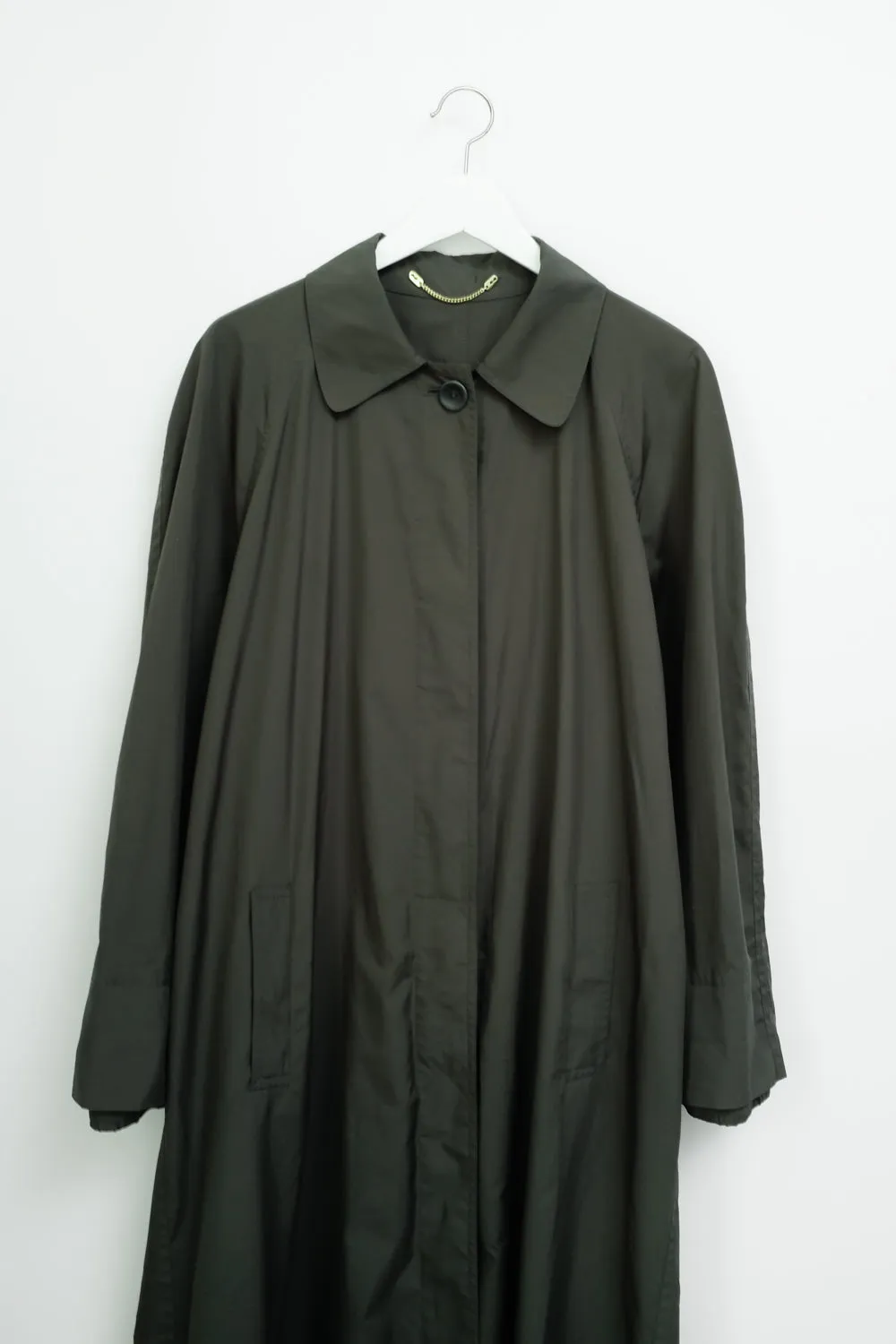 ESCADA VINTAGE FOREST GREEN MAXI RAIN COAT