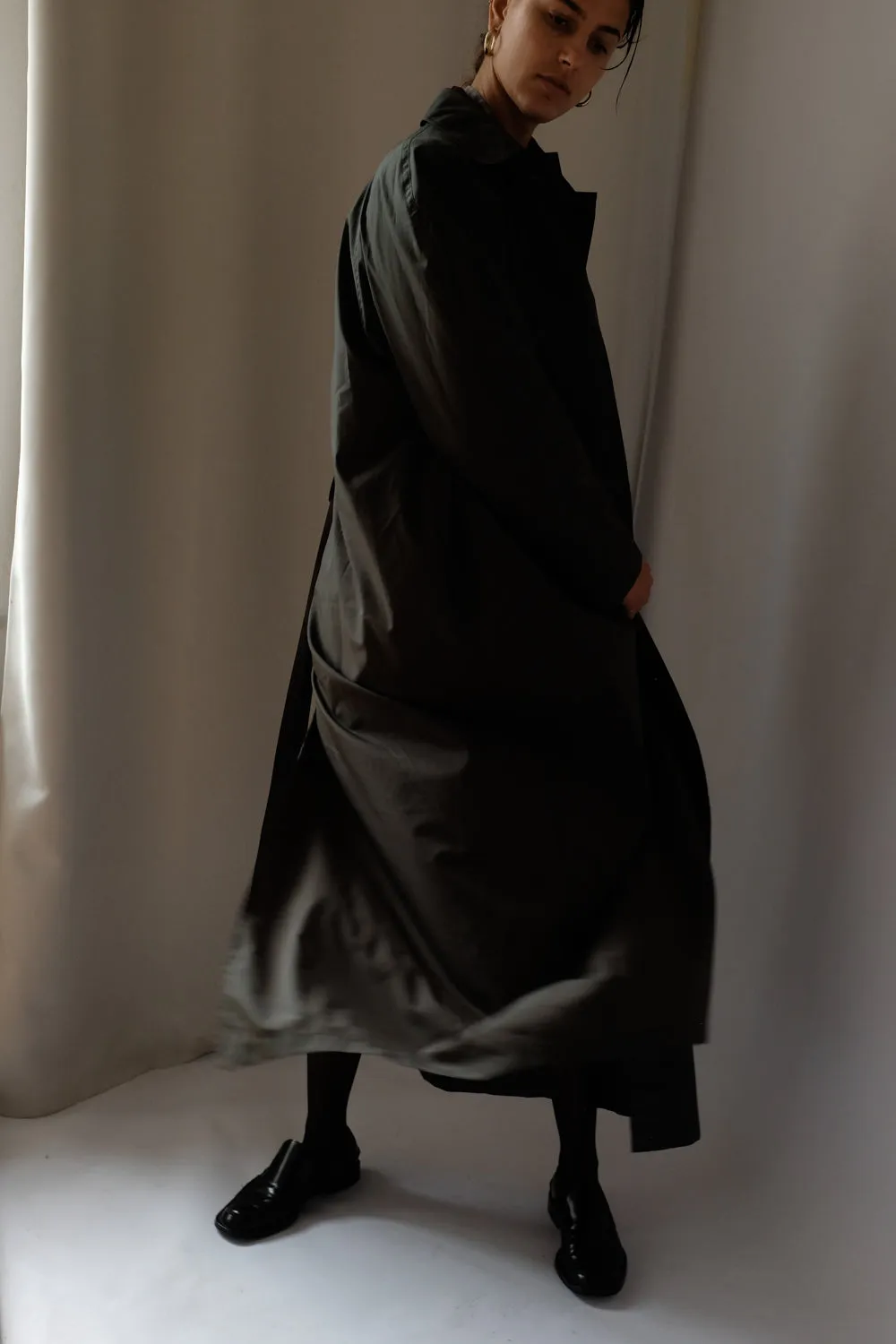 ESCADA VINTAGE FOREST GREEN MAXI RAIN COAT