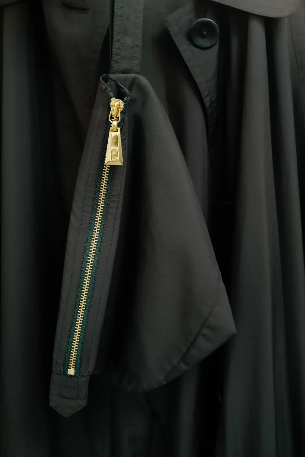 ESCADA VINTAGE FOREST GREEN MAXI RAIN COAT