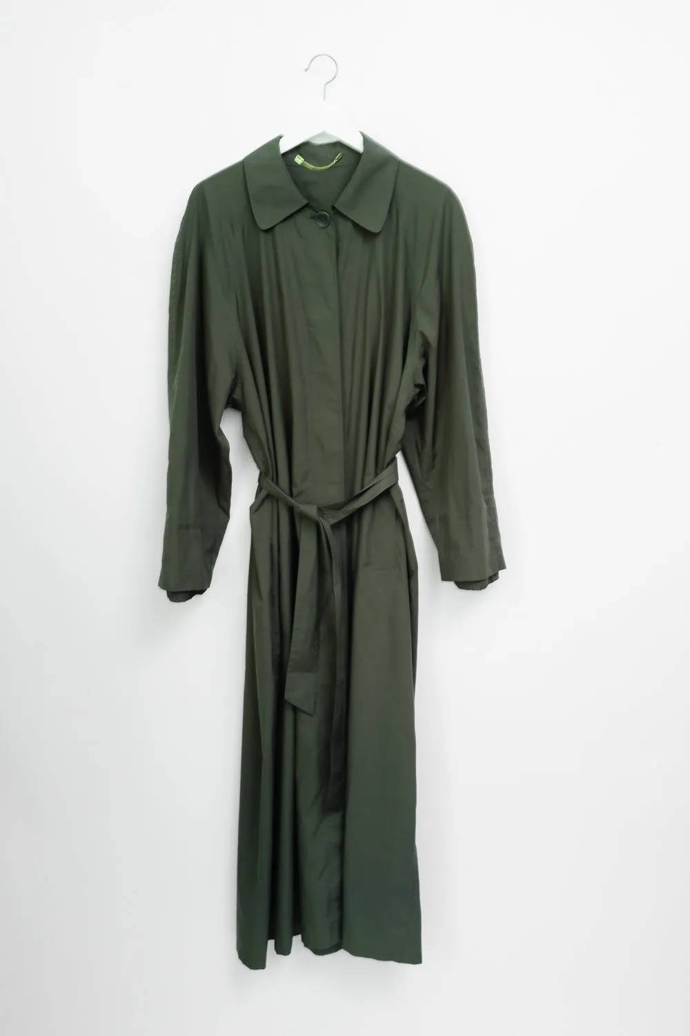 ESCADA VINTAGE FOREST GREEN MAXI RAIN COAT