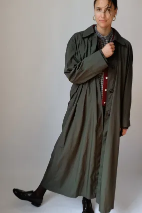 ESCADA VINTAGE FOREST GREEN MAXI RAIN COAT