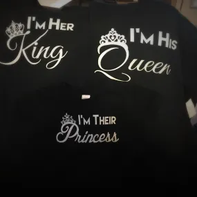 Family - King,Queen,Princess or Prince T-Shirt - White Graphics