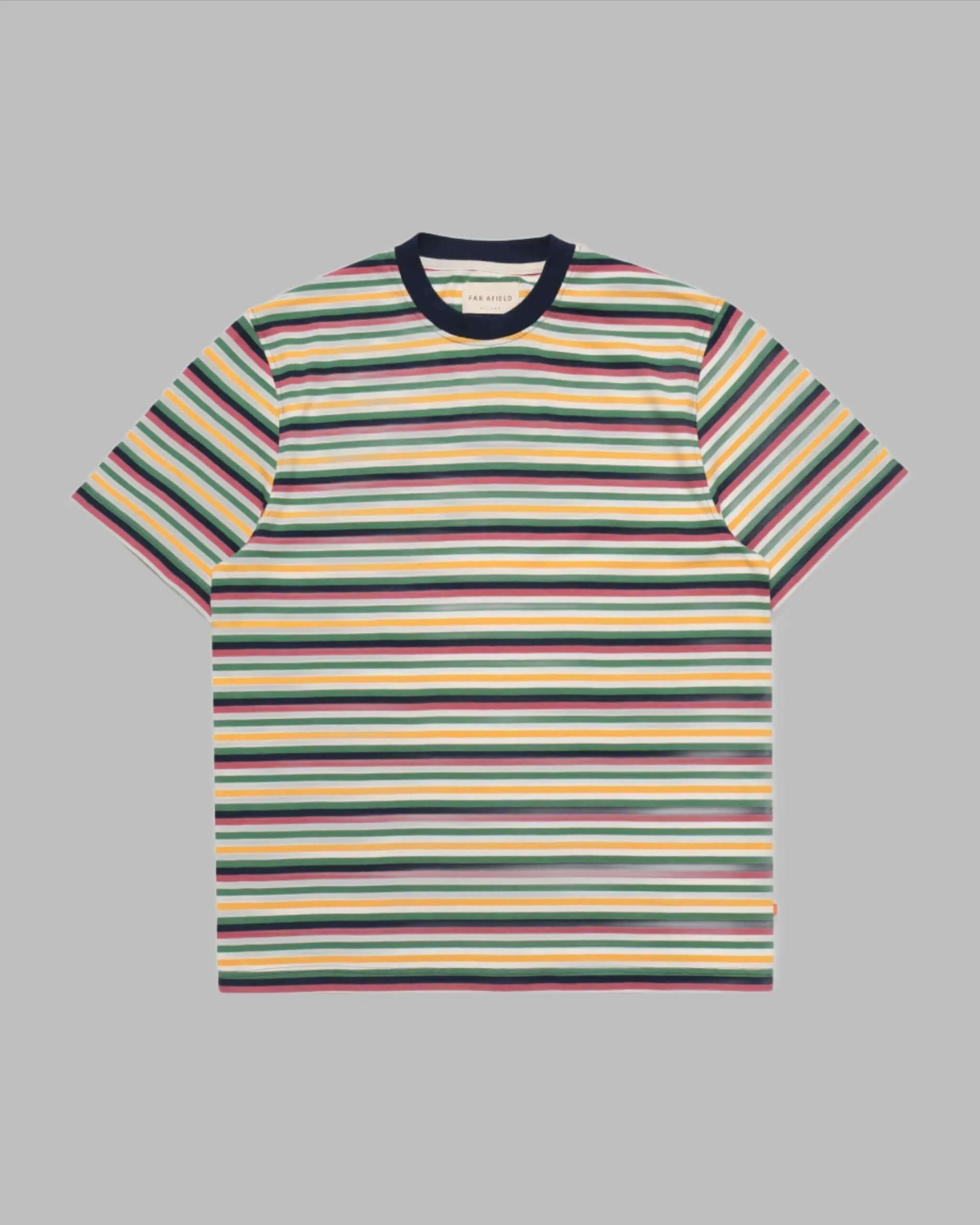 Far Afield Crew Neck T Shirt Blackpool Stripe