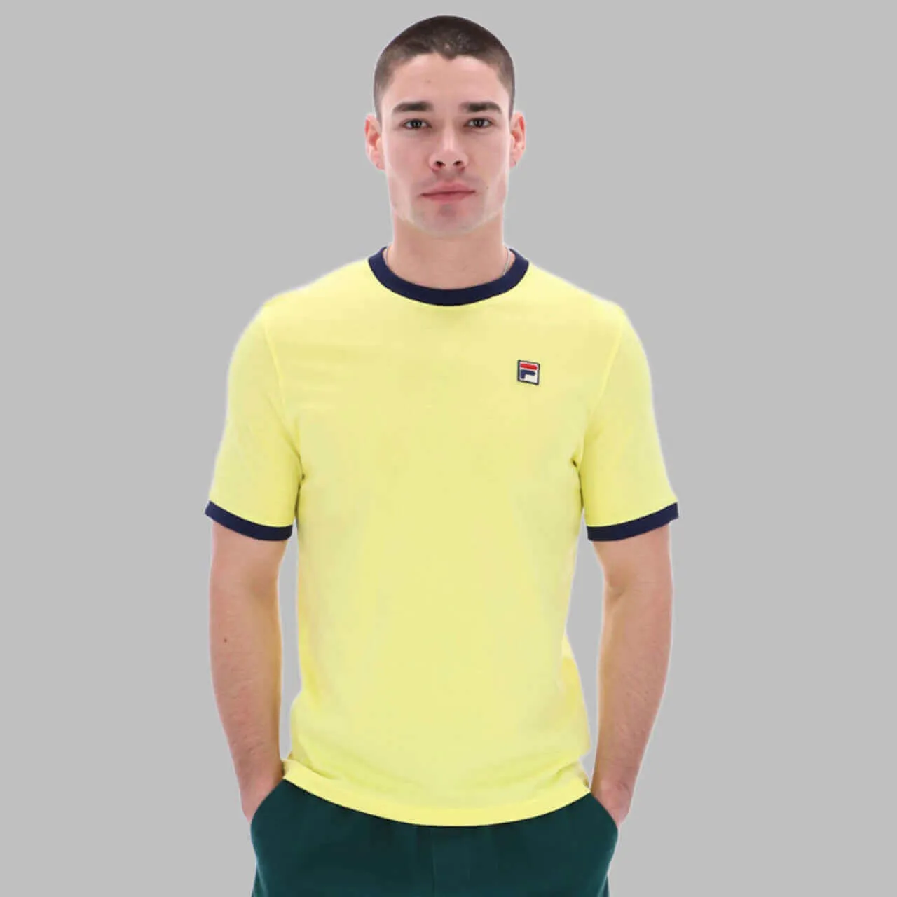 FILA Marconi Essential Ringer T Shirt Limelight/Navy