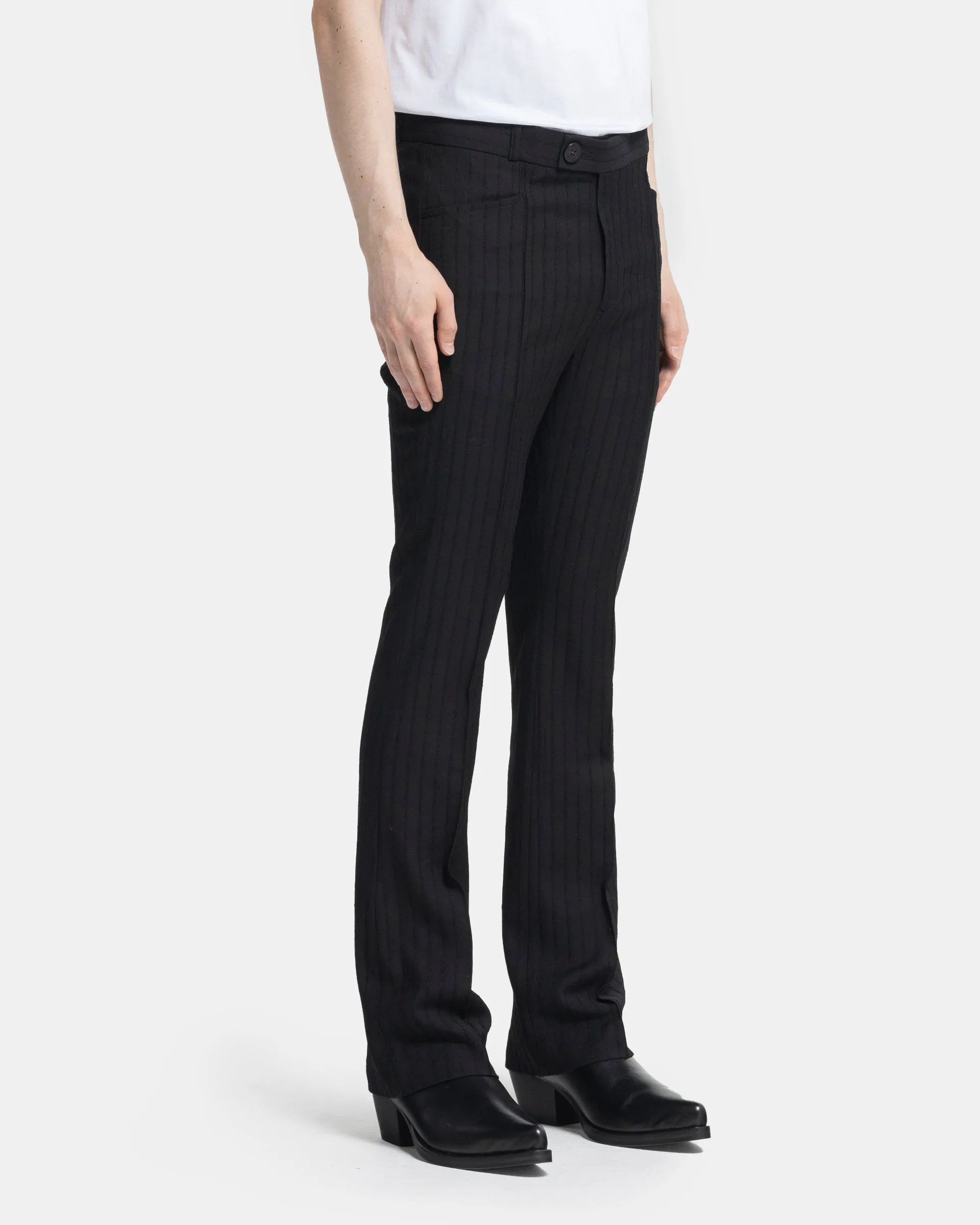 Flare Trousers in Pin Stripe