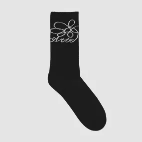 Flower Logo Socks - Black