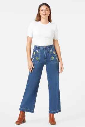 Flower Mix Embroidered Jean