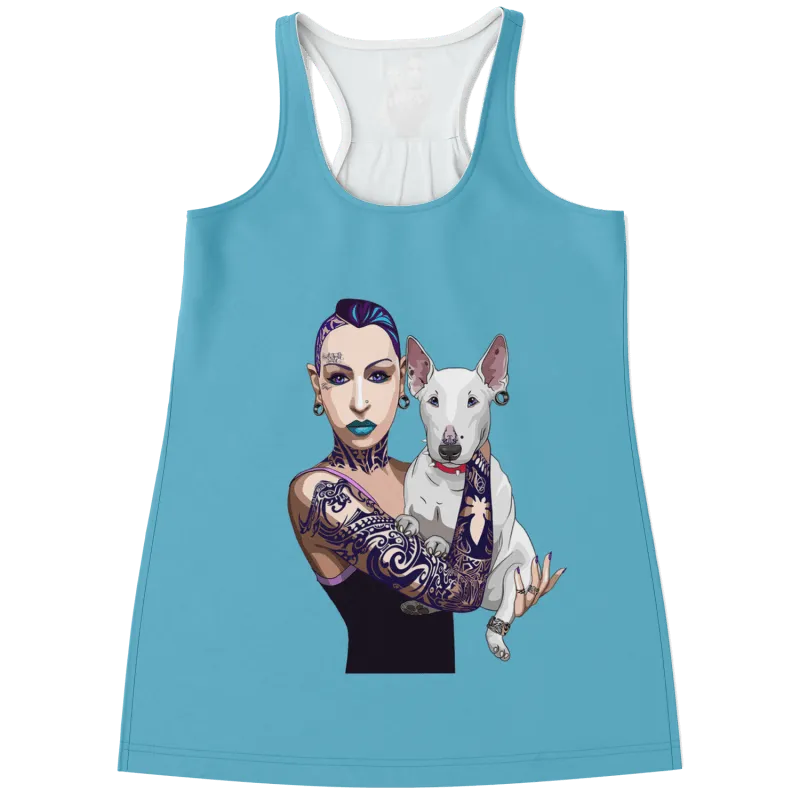 Flowy Racerback Tank Top - AOP - Dog Owner Sky Blue