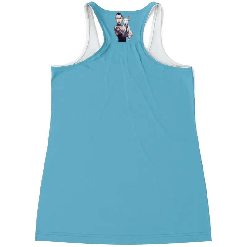 Flowy Racerback Tank Top - AOP - Dog Owner Sky Blue