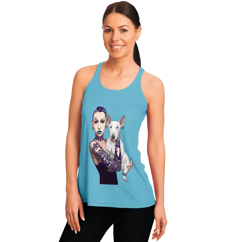 Flowy Racerback Tank Top - AOP - Dog Owner Sky Blue