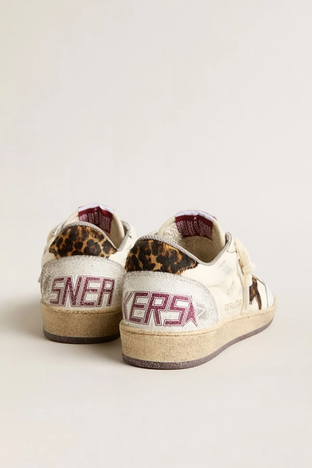 Golden Goose Ball Star Sneaker - White/ Beige/ Beige Brown Leo