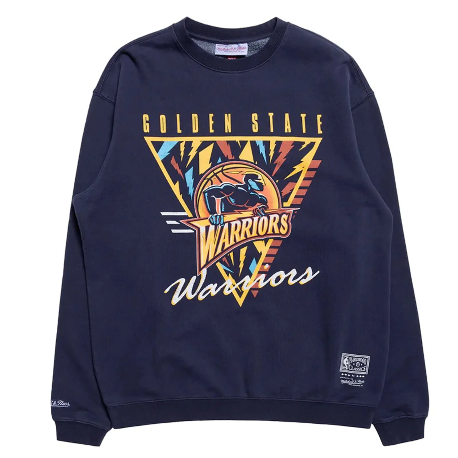 Golden State Warriors LOGO Crew Long Sleeve Sweatshirt by Mitchell & Ness