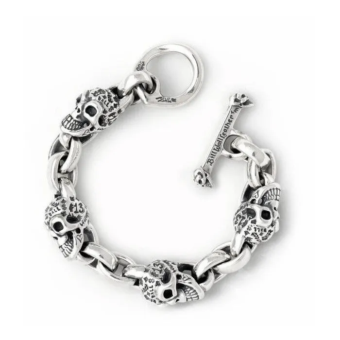 Graffiti Vintage Skull Chain Link Bracelet