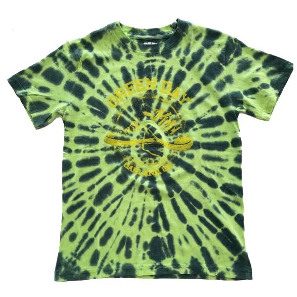 Green Day Adult T-Shirt - Green Day All Stars - Green Tie Dye