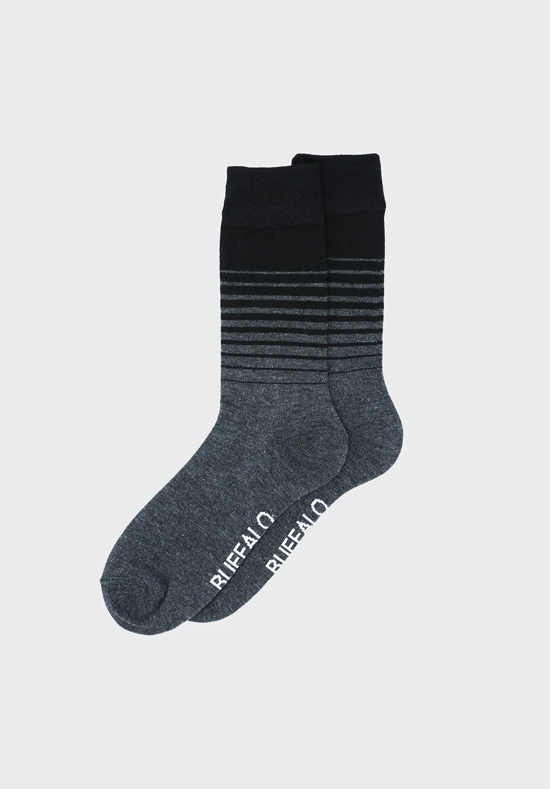 Heather Grey Striped Dress socks - BUMC005