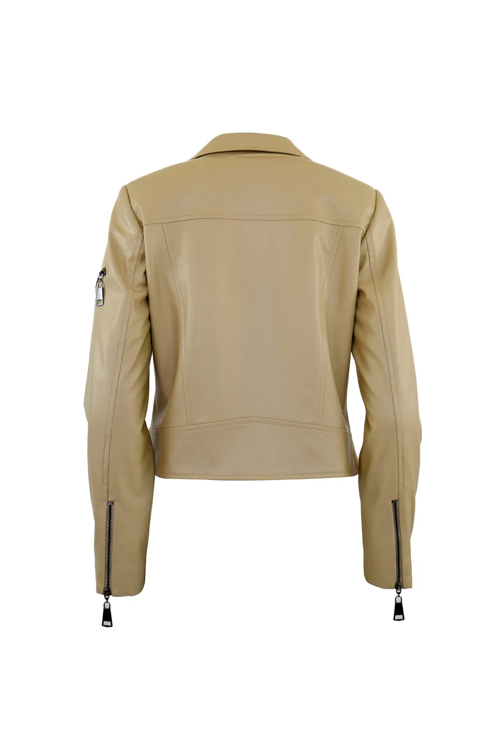 Hera V-Leather Zip Biker Jacket