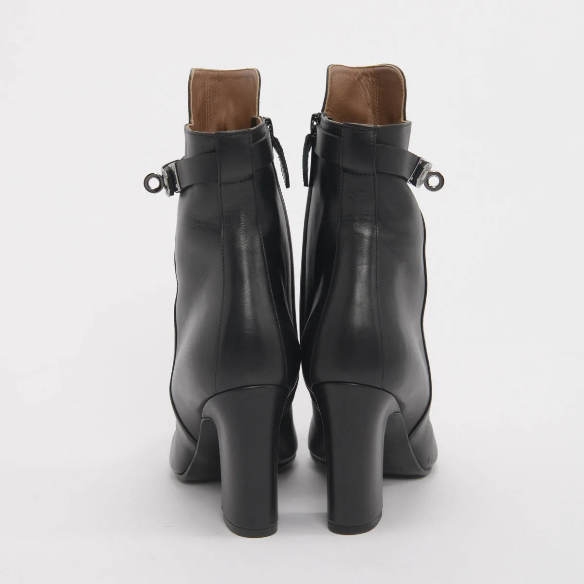 Hermes Black Calfskin Joueuse Boots 37.5