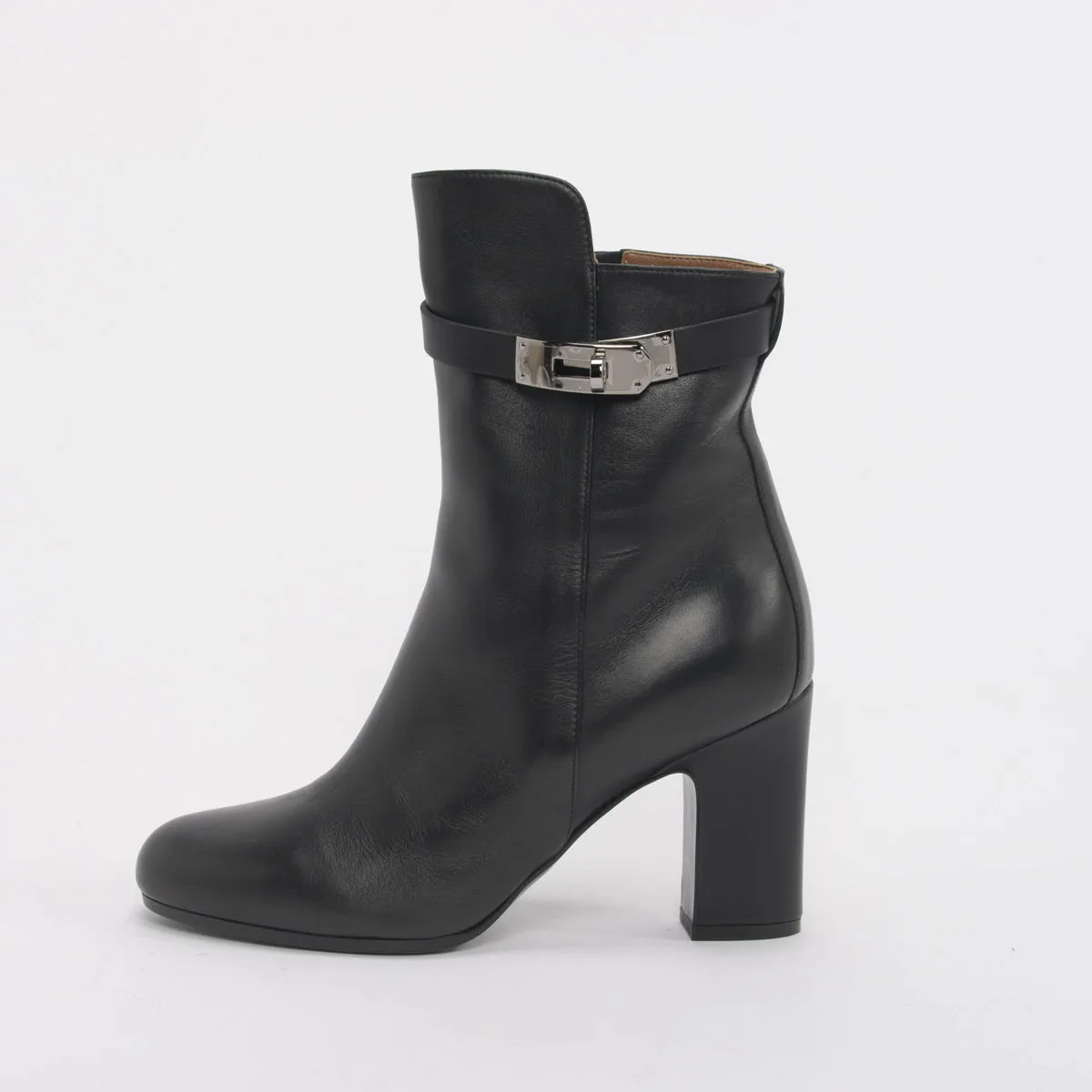 Hermes Black Calfskin Joueuse Boots 37.5