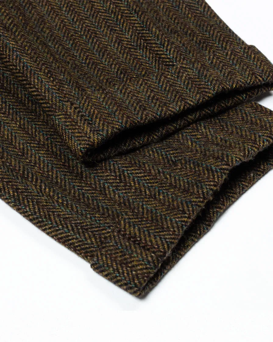 Herringbone Tweed Tapered Trousers