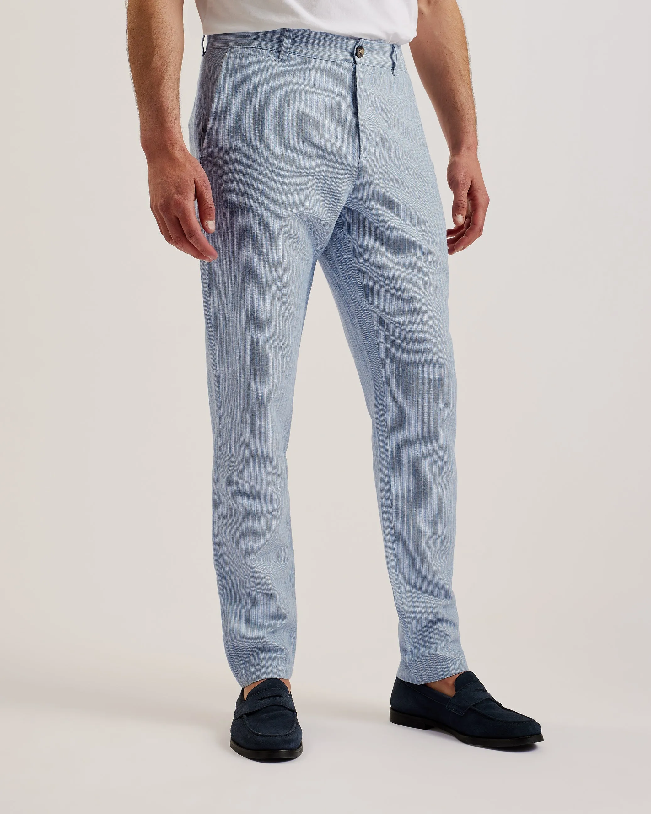 Heyes Striped Regular Trouser Pl-Blue