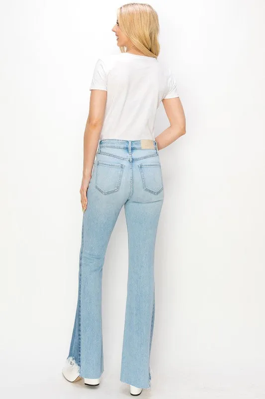 HIGH RISE BOOT CUT W/COLOR PANEL DETAIL JEANS