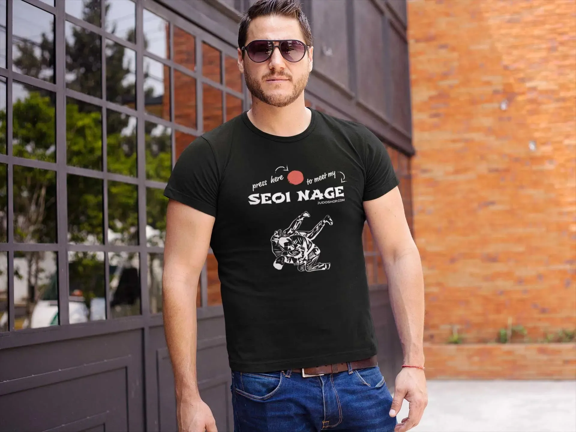 Judo T-Shirt Seoi Nage Press Here