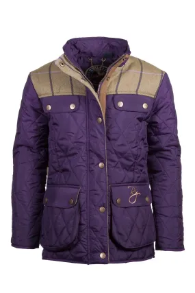 Junior Quilted Biker Jacket with Tweed Trim - Stylish and Trendy Outerwear for Youth