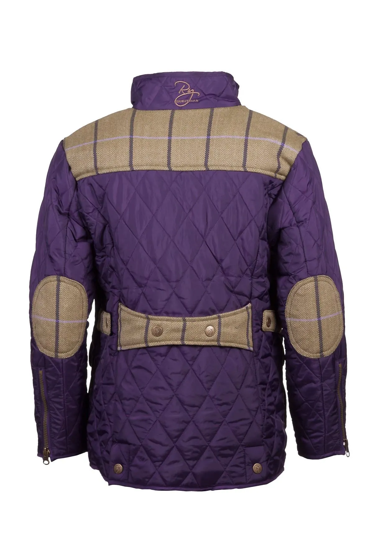 Junior Quilted Biker Jacket with Tweed Trim - Stylish and Trendy Outerwear for Youth