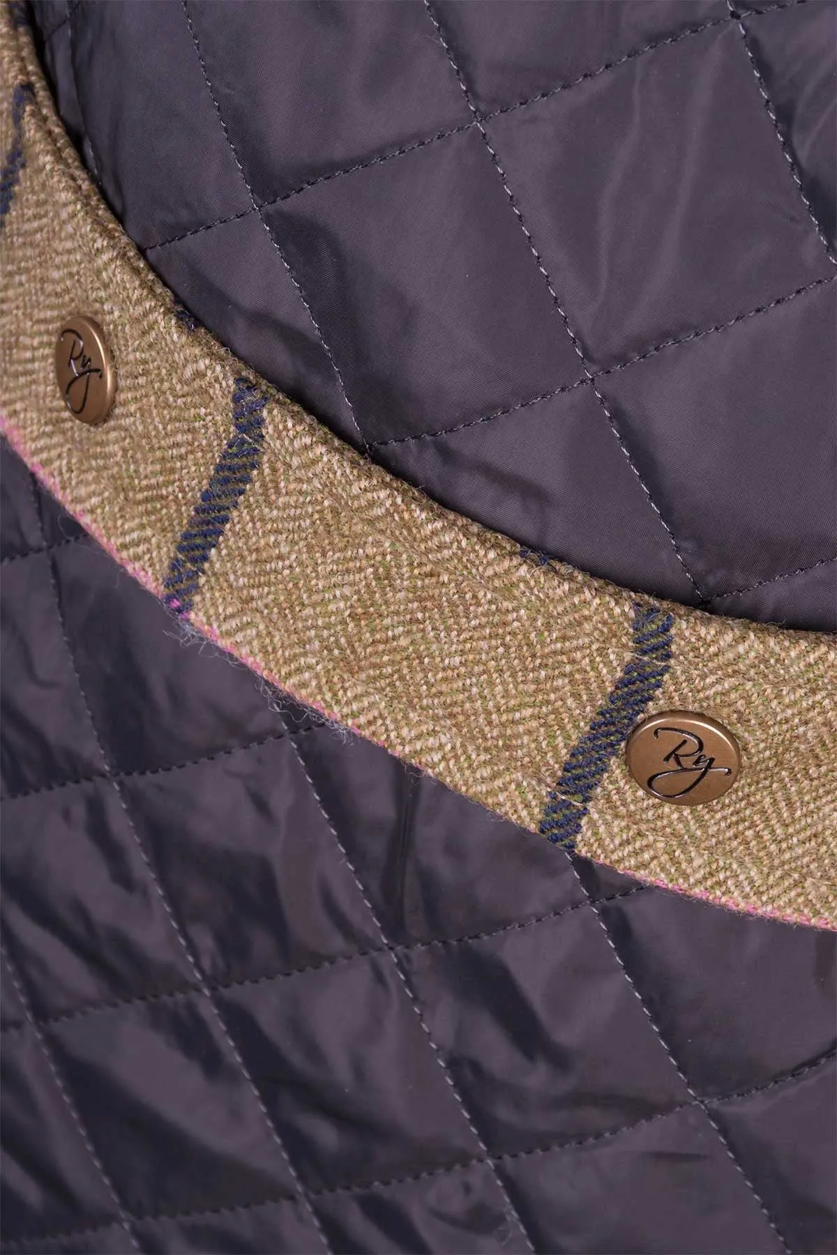 Junior Quilted Biker Jacket with Tweed Trim - Stylish and Trendy Outerwear for Youth