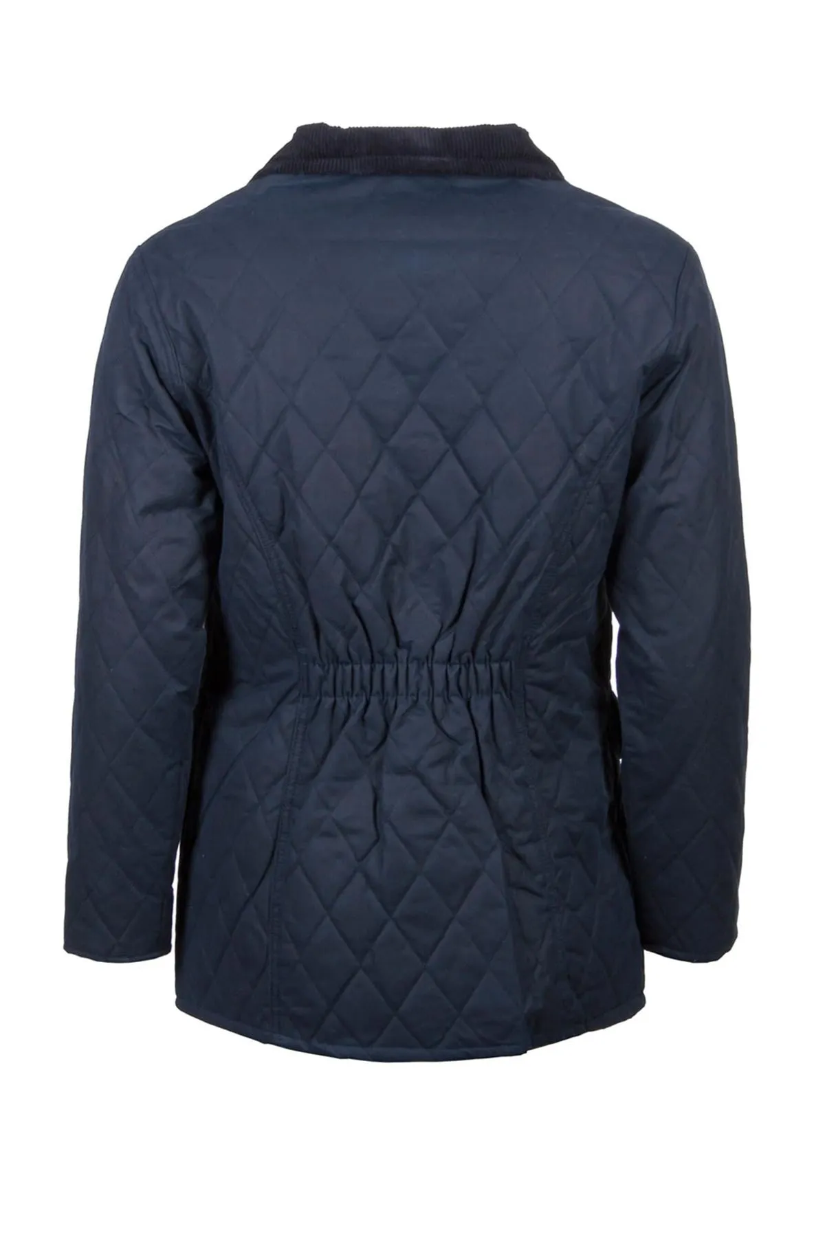 Ladies Diamond Quilted Wax Jacket with Elasticated Back