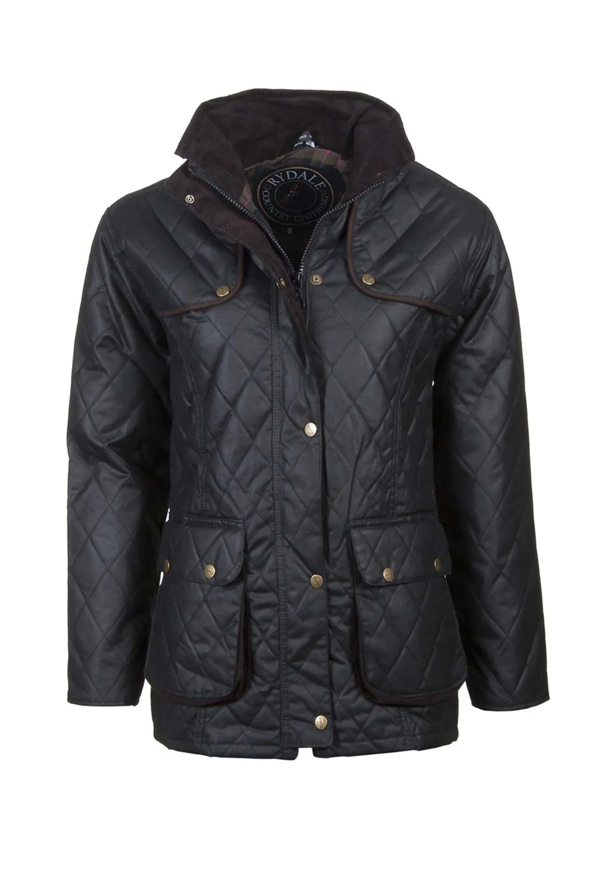 Ladies Diamond Quilted Wax Jacket with Elasticated Back