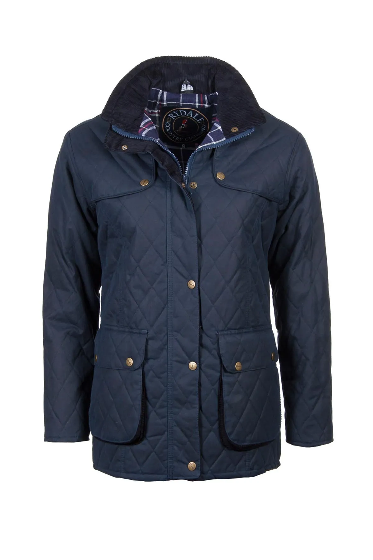 Ladies Diamond Quilted Wax Jacket with Elasticated Back