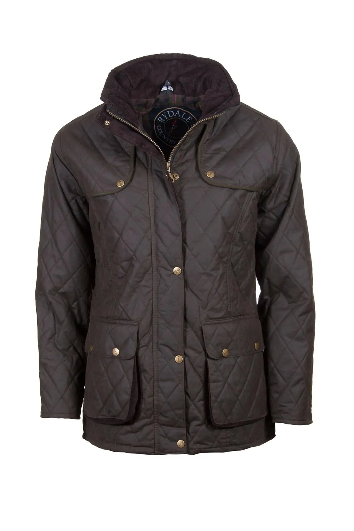 Ladies Diamond Quilted Wax Jacket with Elasticated Back