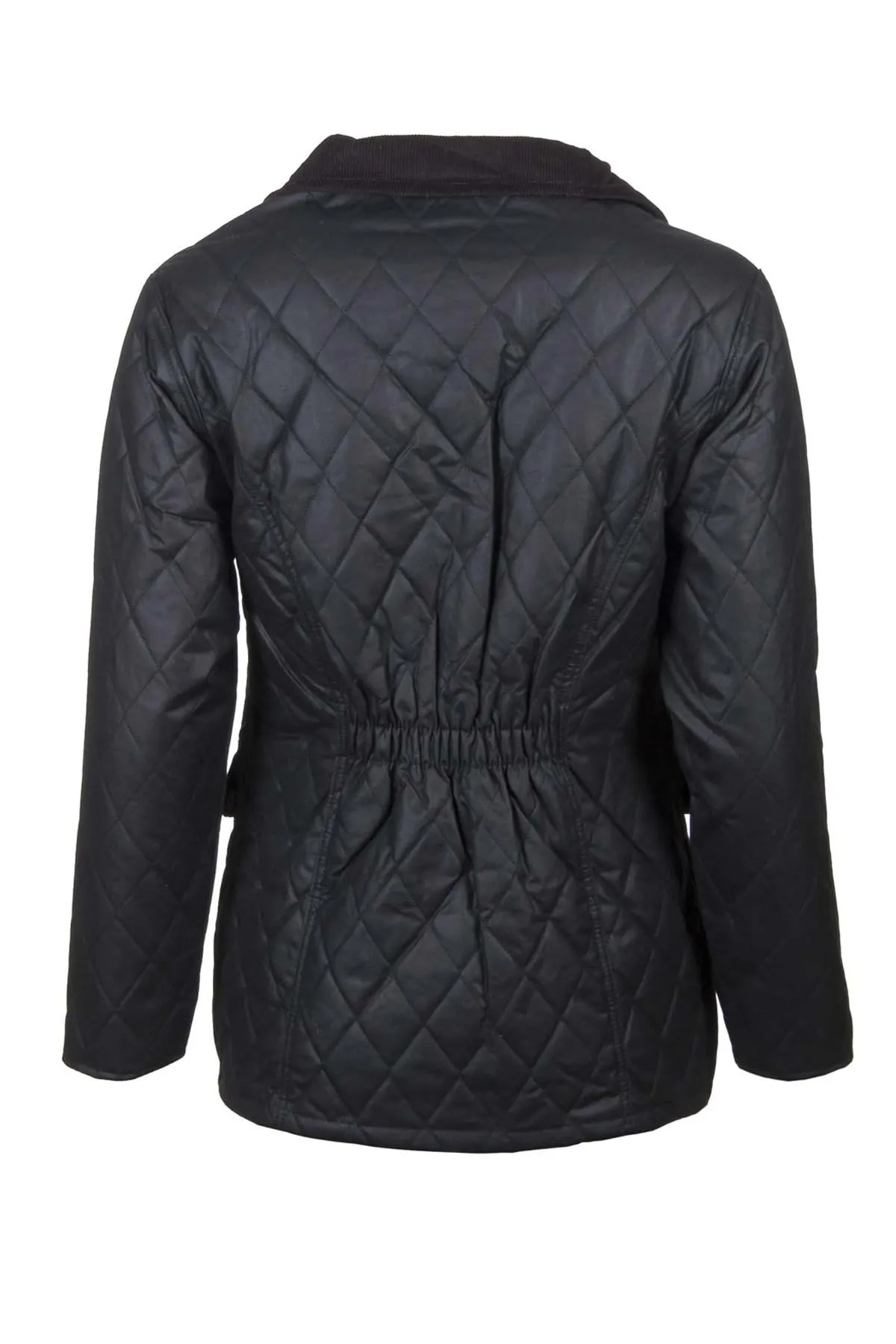 Ladies Diamond Quilted Wax Jacket with Elasticated Back