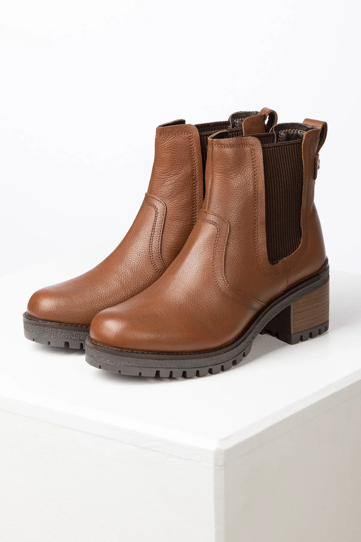 Ladies Heeled Leather Chelsea Boots - Welburn