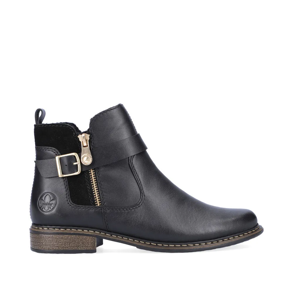 Ladies Rieker Boots Black Chelsea Boot Pull On Z4959-00