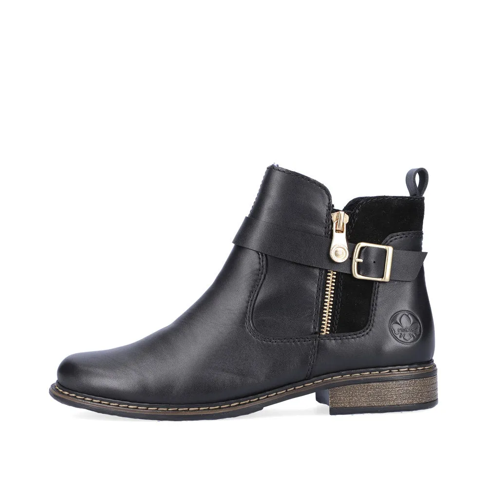 Ladies Rieker Boots Black Chelsea Boot Pull On Z4959-00