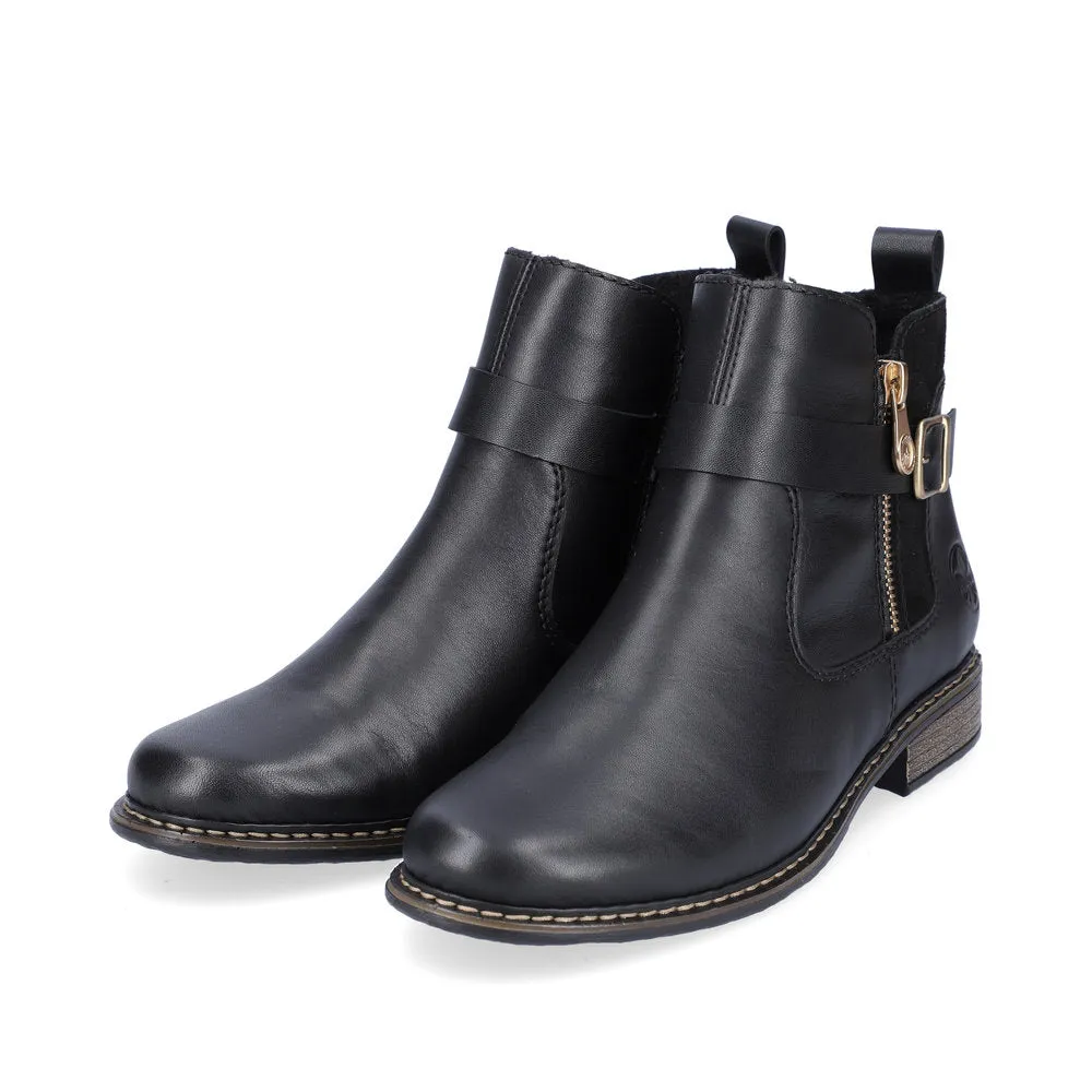 Ladies Rieker Boots Black Chelsea Boot Pull On Z4959-00