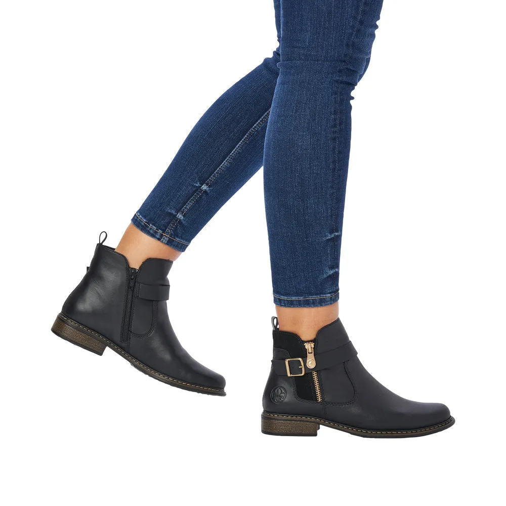 Ladies Rieker Boots Black Chelsea Boot Pull On Z4959-00