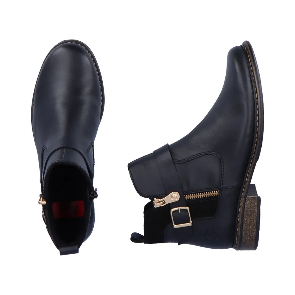 Ladies Rieker Boots Black Chelsea Boot Pull On Z4959-00