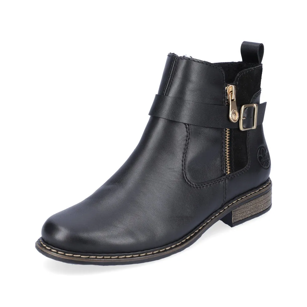 Ladies Rieker Boots Black Chelsea Boot Pull On Z4959-00