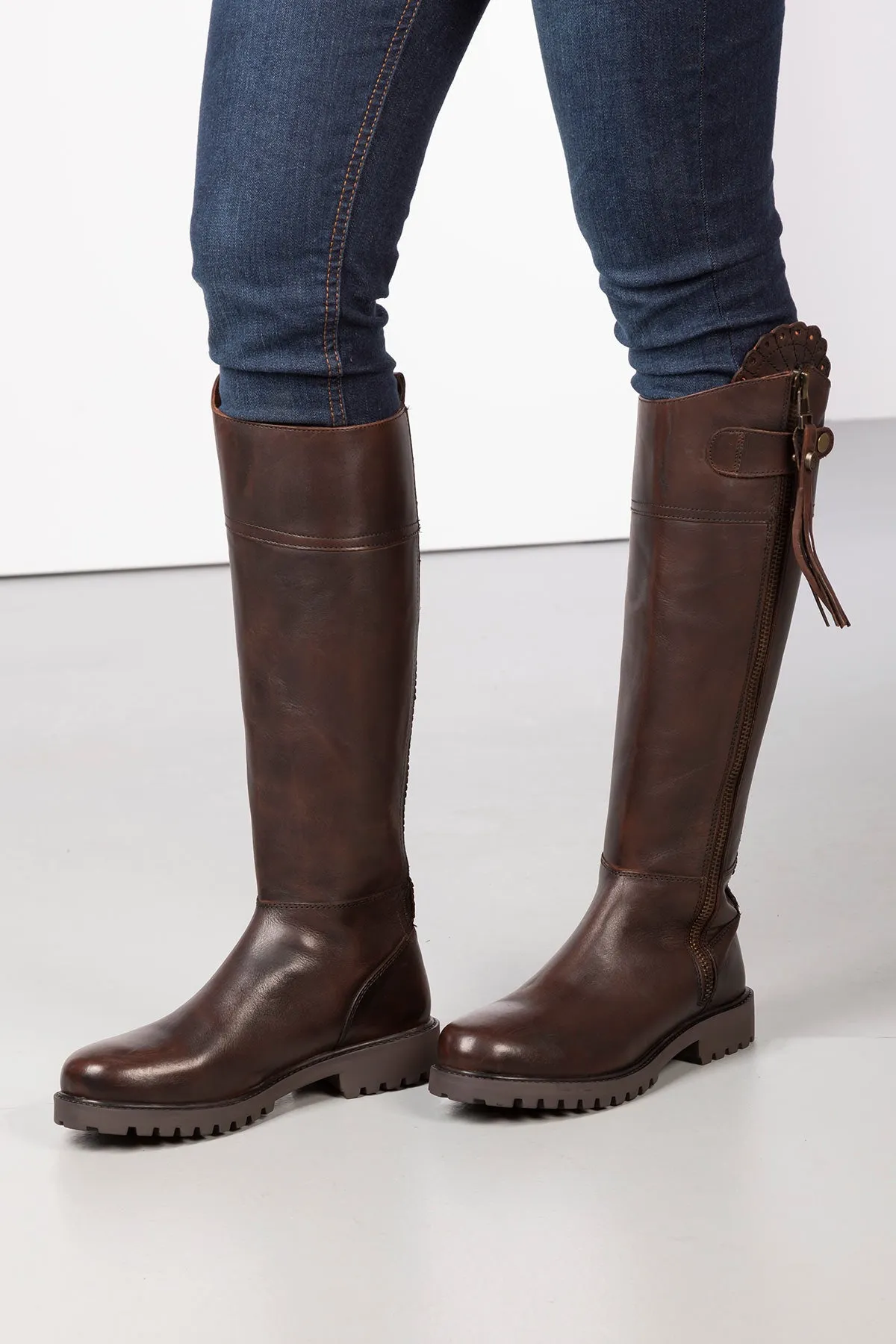 Ladies Tall Leather Country Boots - Haworth