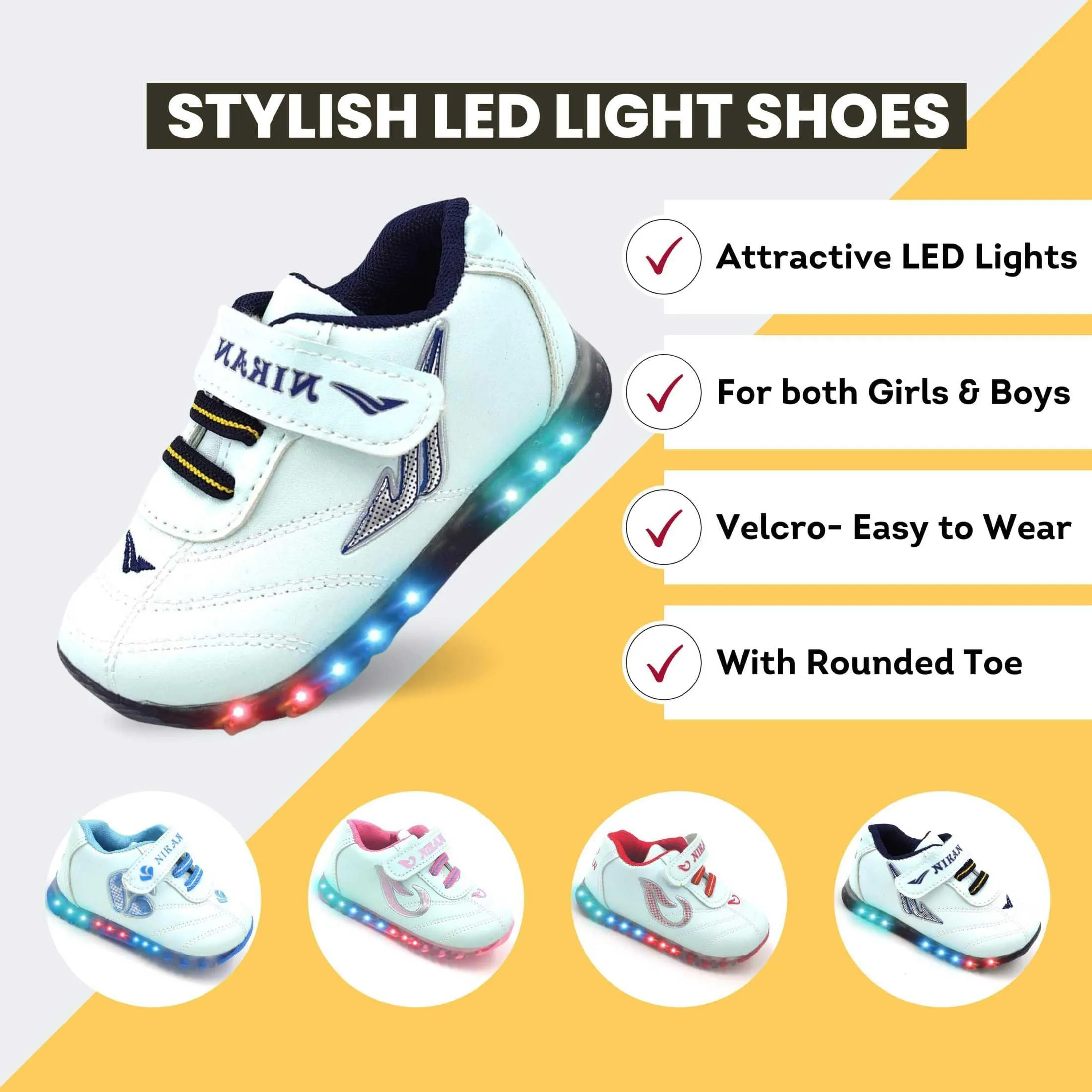 LED Light White Shoes | Combo